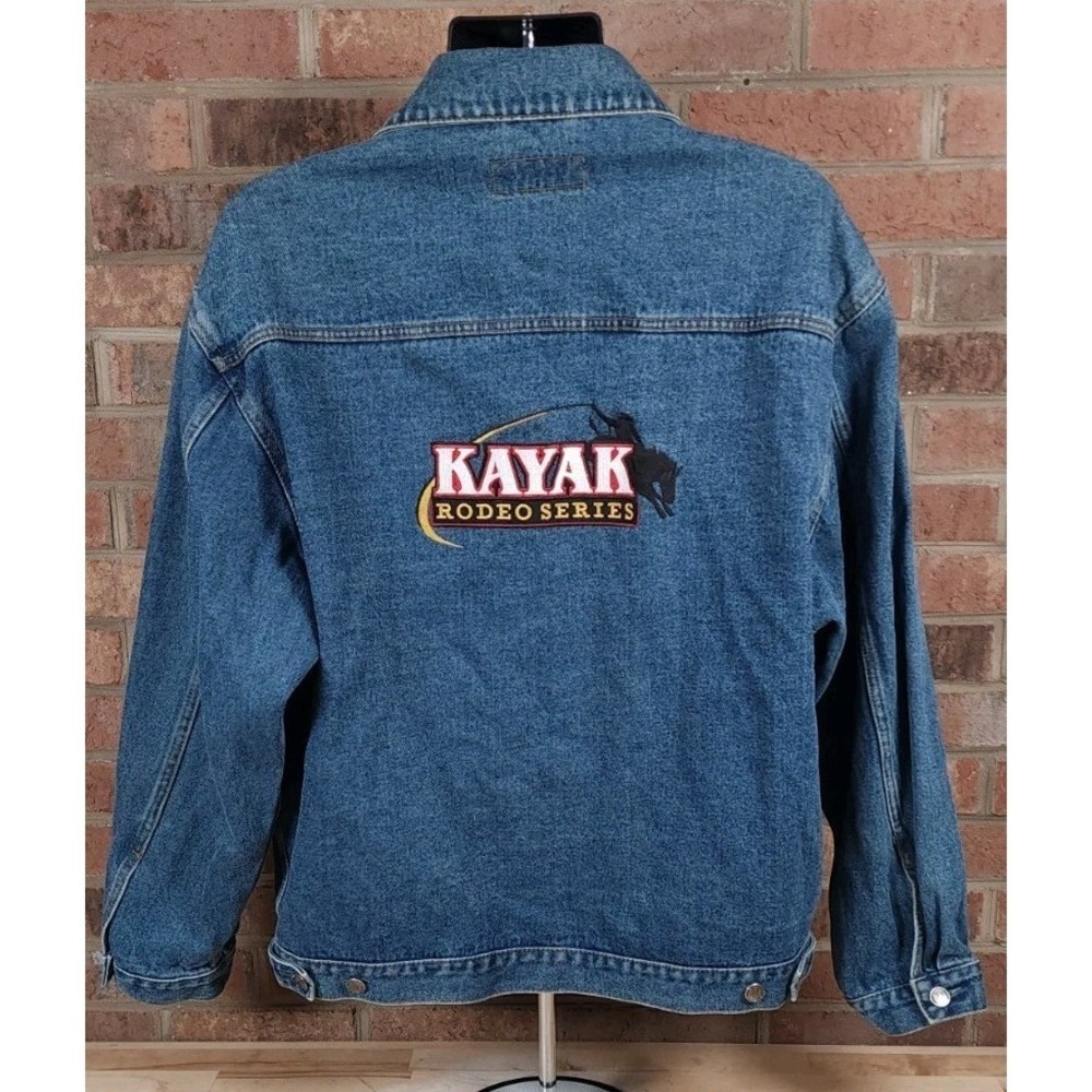 Kayak Rodeo Series Embroidered Western Denim Trucker Jacket Mens XL - Picture 1 of 8